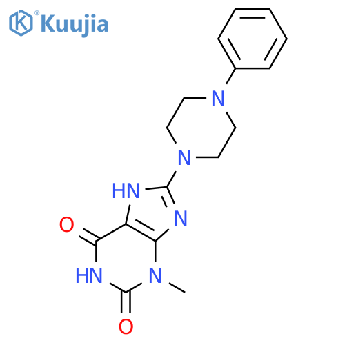 3-methyl-8-(4-phenylpiperazin-1-yl)-2,3,6,7-tetrahydro-1H-purine-2,6-dione structure