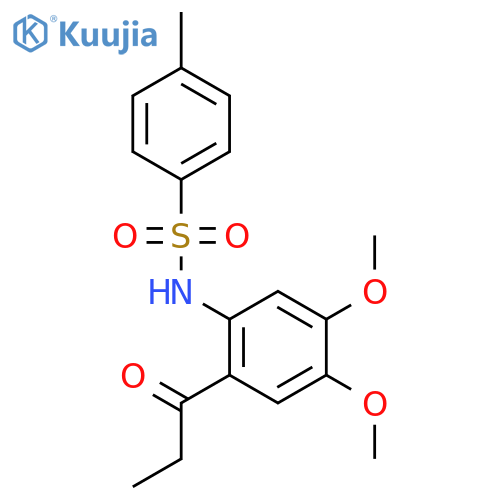 BENZENESULFONAMIDE, N-[4,5-DIMETHOXY-2-(1-OXOPROPYL)PHENYL]-4-METHYL- structure