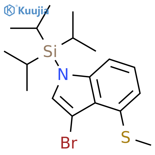 1H-Indole, 3-bromo-4-(methylthio)-1-[tris(1-methylethyl)silyl]- structure