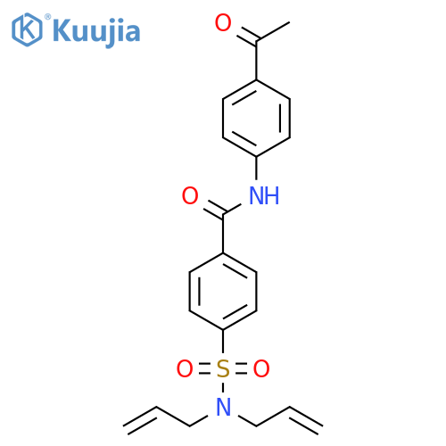 N-(4-acetylphenyl)-4-bis(prop-2-en-1-yl)sulfamoylbenzamide structure