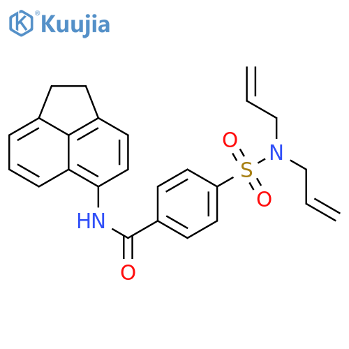 4-bis(prop-2-en-1-yl)sulfamoyl-N-(1,2-dihydroacenaphthylen-5-yl)benzamide structure