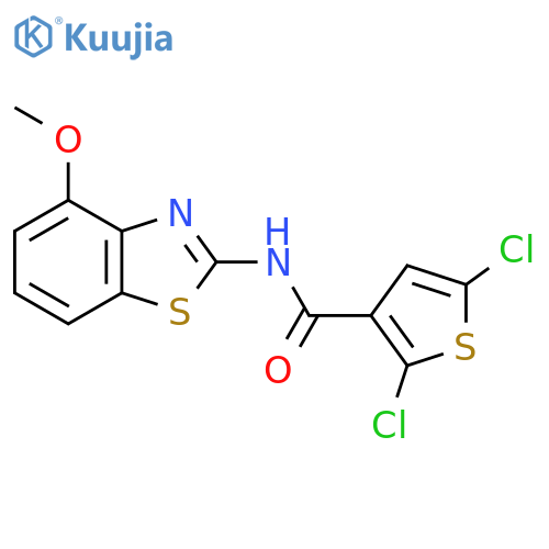 2,5-dichloro-N-(4-methoxy-1,3-benzothiazol-2-yl)thiophene-3-carboxamide structure