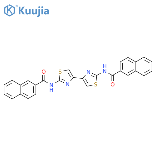 N-{4-2-(naphthalene-2-amido)-1,3-thiazol-4-yl-1,3-thiazol-2-yl}naphthalene-2-carboxamide structure