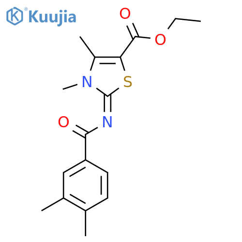 ethyl (2Z)-2-(3,4-dimethylbenzoyl)imino-3,4-dimethyl-2,3-dihydro-1,3-thiazole-5-carboxylate structure