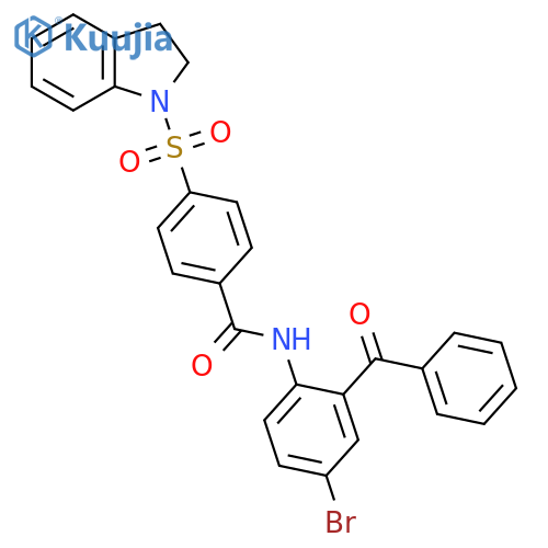 N-(2-benzoyl-4-bromophenyl)-4-(2,3-dihydro-1H-indole-1-sulfonyl)benzamide structure