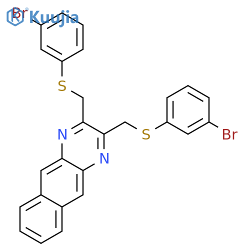 Benzo[g]quinoxaline, 2,3-bis[[(3-bromophenyl)thio]methyl]- structure