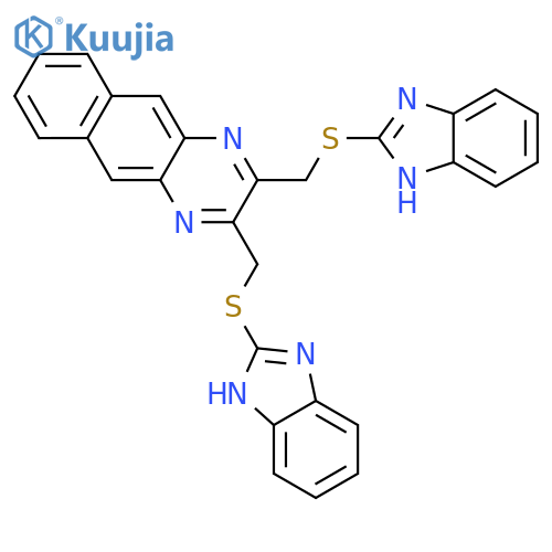 BENZO[G]QUINOXALINE, 2,3-BIS[(1H-BENZIMIDAZOL-2-YLTHIO)METHYL]- structure