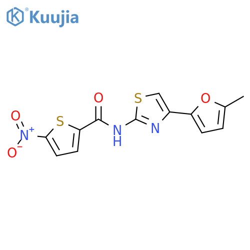 N-4-(5-methylfuran-2-yl)-1,3-thiazol-2-yl-5-nitrothiophene-2-carboxamide structure