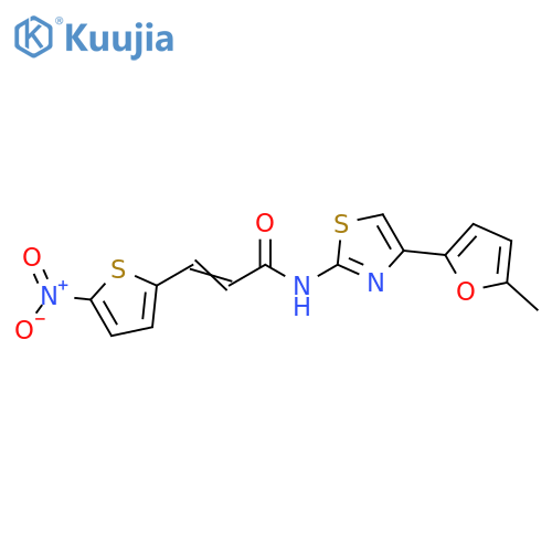 (2E)-N-4-(5-methylfuran-2-yl)-1,3-thiazol-2-yl-3-(5-nitrothiophen-2-yl)prop-2-enamide structure