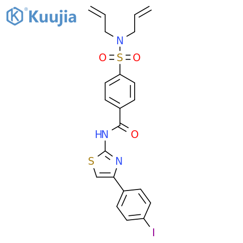 4-bis(prop-2-en-1-yl)sulfamoyl-N-4-(4-iodophenyl)-1,3-thiazol-2-ylbenzamide structure