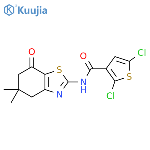 2,5-dichloro-N-(5,5-dimethyl-7-oxo-4,5,6,7-tetrahydro-1,3-benzothiazol-2-yl)thiophene-3-carboxamide structure