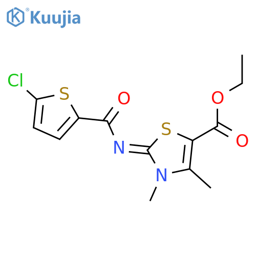 ethyl (2Z)-2-(5-chlorothiophene-2-carbonyl)imino-3,4-dimethyl-2,3-dihydro-1,3-thiazole-5-carboxylate structure