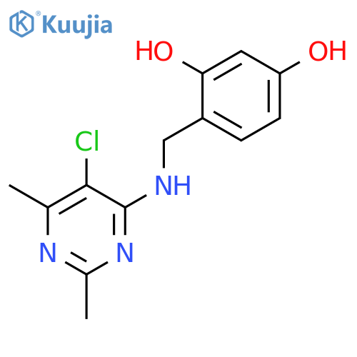 1,3-Benzenediol, 4-[[(5-chloro-2,6-dimethyl-4-pyrimidinyl)amino]methyl]- structure