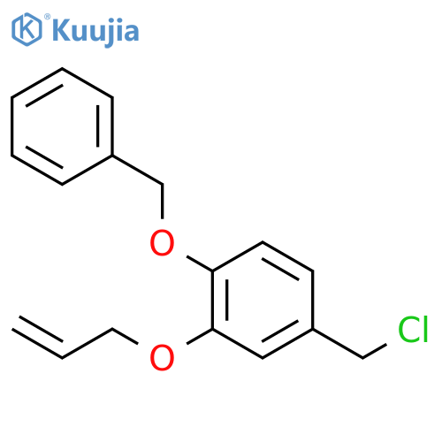 Benzene, 4-(chloromethyl)-1-(phenylmethoxy)-2-(2-propenyloxy)- structure