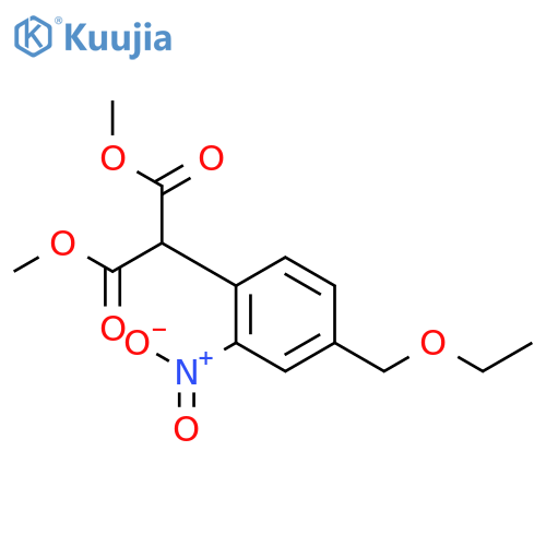 Propanedioic acid, [4-(ethoxymethyl)-2-nitrophenyl]-, dimethyl ester structure