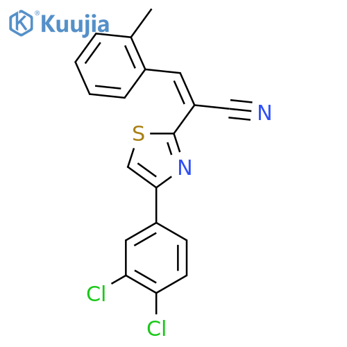 (2Z)-2-4-(3,4-dichlorophenyl)-1,3-thiazol-2-yl-3-(2-methylphenyl)prop-2-enenitrile structure