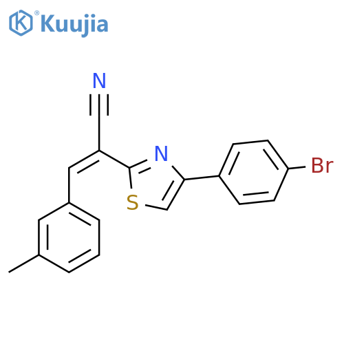 (2Z)-2-4-(4-bromophenyl)-1,3-thiazol-2-yl-3-(3-methylphenyl)prop-2-enenitrile structure