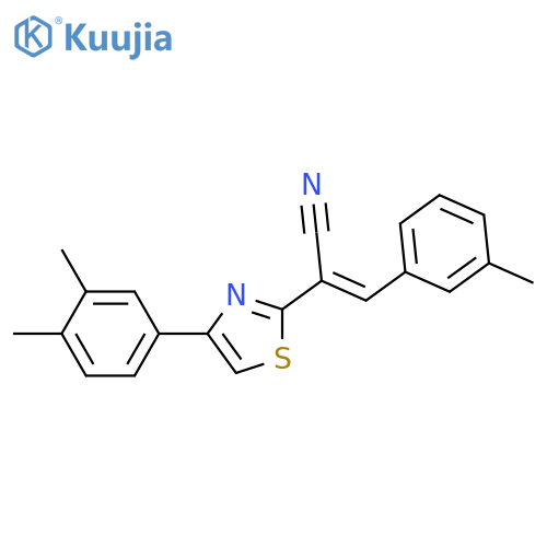 (2Z)-2-4-(3,4-dimethylphenyl)-1,3-thiazol-2-yl-3-(3-methylphenyl)prop-2-enenitrile structure