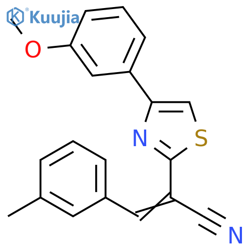 (2Z)-2-4-(3-methoxyphenyl)-1,3-thiazol-2-yl-3-(3-methylphenyl)prop-2-enenitrile structure