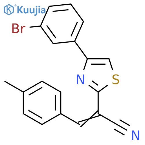 (2Z)-2-4-(3-bromophenyl)-1,3-thiazol-2-yl-3-(4-methylphenyl)prop-2-enenitrile structure