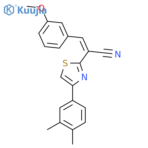 (2Z)-2-4-(3,4-dimethylphenyl)-1,3-thiazol-2-yl-3-(3-methoxyphenyl)prop-2-enenitrile structure