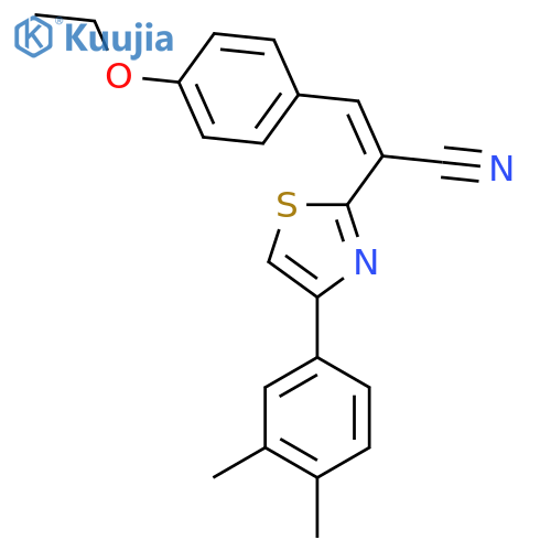 (2Z)-2-4-(3,4-dimethylphenyl)-1,3-thiazol-2-yl-3-(4-ethoxyphenyl)prop-2-enenitrile structure