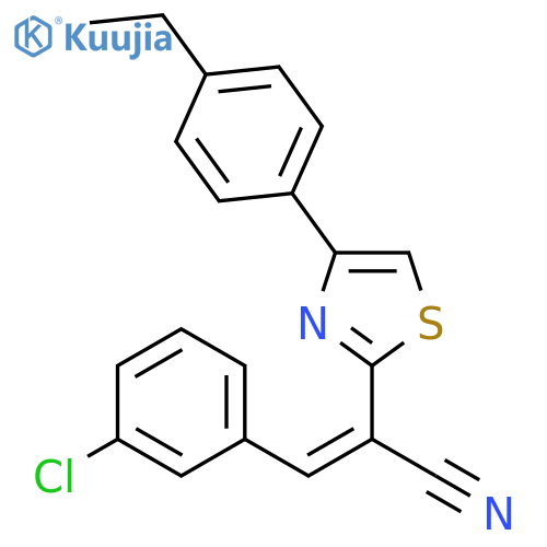 (2Z)-3-(3-chlorophenyl)-2-4-(4-ethylphenyl)-1,3-thiazol-2-ylprop-2-enenitrile structure