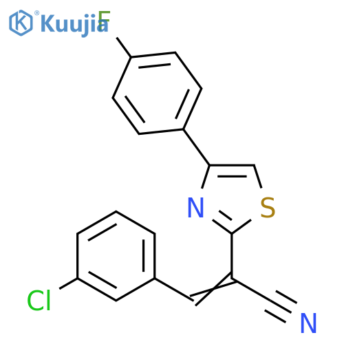 (2Z)-3-(3-chlorophenyl)-2-4-(4-fluorophenyl)-1,3-thiazol-2-ylprop-2-enenitrile structure