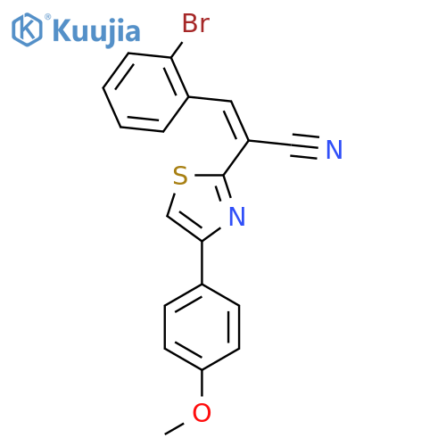 (2Z)-3-(2-bromophenyl)-2-4-(4-methoxyphenyl)-1,3-thiazol-2-ylprop-2-enenitrile structure