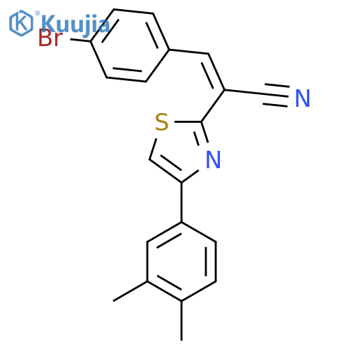 (2Z)-3-(4-bromophenyl)-2-[4-(3,4-dimethylphenyl)-1,3-thiazol-2-yl]prop-2-enenitrile structure