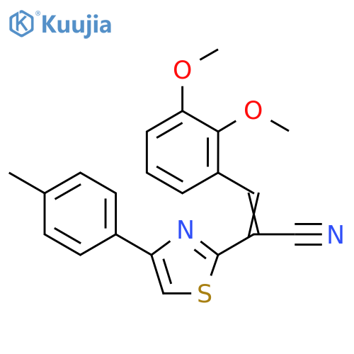 (2Z)-3-(2,3-dimethoxyphenyl)-2-4-(4-methylphenyl)-1,3-thiazol-2-ylprop-2-enenitrile structure