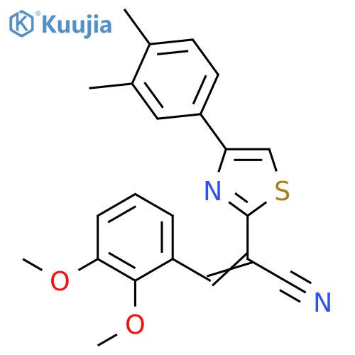 (2Z)-3-(2,3-dimethoxyphenyl)-2-4-(3,4-dimethylphenyl)-1,3-thiazol-2-ylprop-2-enenitrile structure