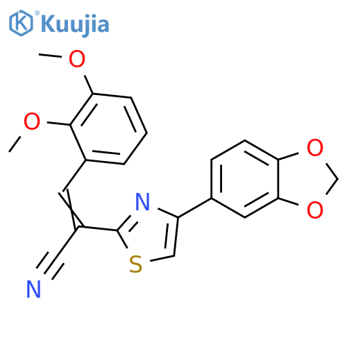 (2Z)-2-[4-(2H-1,3-benzodioxol-5-yl)-1,3-thiazol-2-yl]-3-(2,3-dimethoxyphenyl)prop-2-enenitrile structure