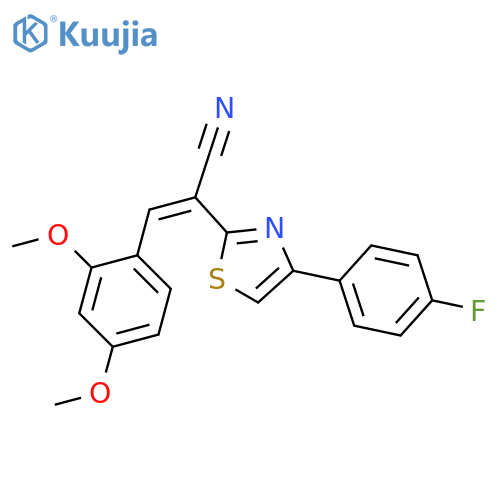 (2Z)-3-(2,4-dimethoxyphenyl)-2-4-(4-fluorophenyl)-1,3-thiazol-2-ylprop-2-enenitrile structure