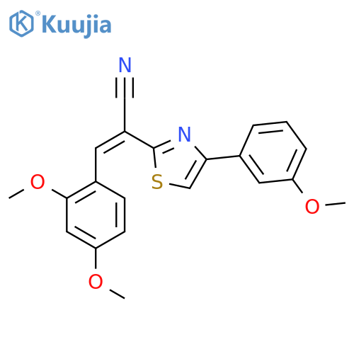 (2Z)-3-(2,4-dimethoxyphenyl)-2-4-(3-methoxyphenyl)-1,3-thiazol-2-ylprop-2-enenitrile structure