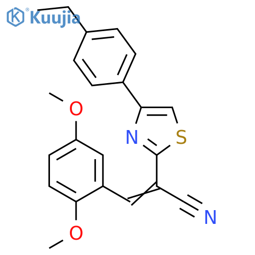 (2Z)-3-(2,5-dimethoxyphenyl)-2-4-(4-ethylphenyl)-1,3-thiazol-2-ylprop-2-enenitrile structure