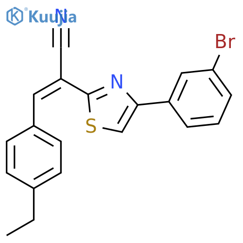 (2Z)-2-4-(3-bromophenyl)-1,3-thiazol-2-yl-3-(4-ethylphenyl)prop-2-enenitrile structure