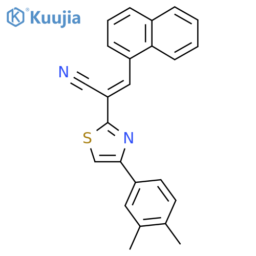 (2E)-2-4-(3,4-dimethylphenyl)-1,3-thiazol-2-yl-3-(naphthalen-1-yl)prop-2-enenitrile structure