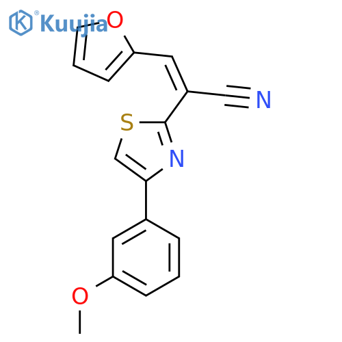 (2Z)-3-(furan-2-yl)-2-4-(3-methoxyphenyl)-1,3-thiazol-2-ylprop-2-enenitrile structure