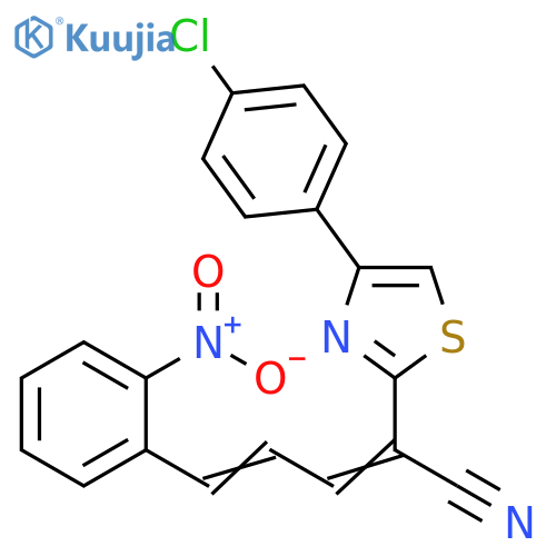 (2E,4E)-2-[4-(4-chlorophenyl)-1,3-thiazol-2-yl]-5-(2-nitrophenyl)penta-2,4-dienenitrile structure