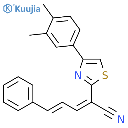 (2Z,4E)-2-4-(3,4-dimethylphenyl)-1,3-thiazol-2-yl-5-phenylpenta-2,4-dienenitrile structure