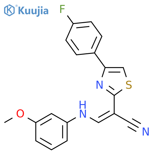 (2Z)-2-4-(4-fluorophenyl)-1,3-thiazol-2-yl-3-(3-methoxyphenyl)aminoprop-2-enenitrile structure