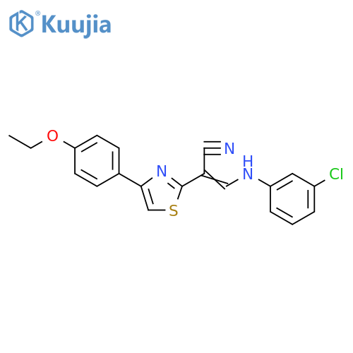(2Z)-3-(3-chlorophenyl)amino-2-4-(4-ethoxyphenyl)-1,3-thiazol-2-ylprop-2-enenitrile structure