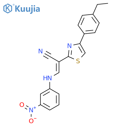 (2E)-2-4-(4-ethylphenyl)-1,3-thiazol-2-yl-3-(3-nitrophenyl)aminoprop-2-enenitrile structure