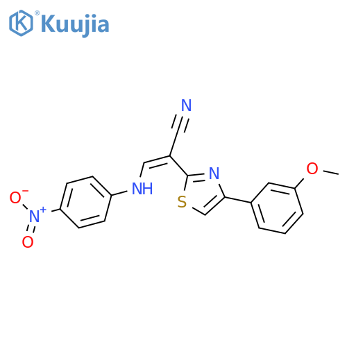 (2Z)-2-4-(3-methoxyphenyl)-1,3-thiazol-2-yl-3-(4-nitrophenyl)aminoprop-2-enenitrile structure