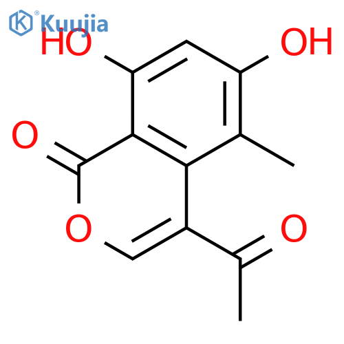 4-Acetyl-6,8-dihydroxy-5-methyl-2-benzopyran-1-on structure