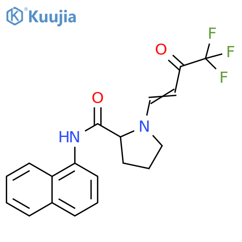 N-(naphthalen-1-yl)-1-[(1E)-4,4,4-trifluoro-3-oxobut-1-en-1-yl]pyrrolidine-2-carboxamide structure