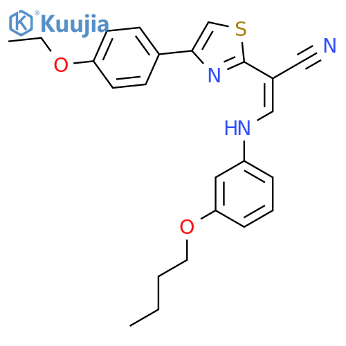 (2Z)-3-(3-butoxyphenyl)amino-2-4-(4-ethoxyphenyl)-1,3-thiazol-2-ylprop-2-enenitrile structure