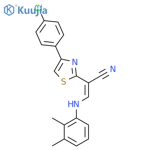 (2Z)-2-4-(4-chlorophenyl)-1,3-thiazol-2-yl-3-(2,3-dimethylphenyl)aminoprop-2-enenitrile structure