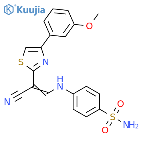 4-{(1Z)-2-cyano-2-4-(3-methoxyphenyl)-1,3-thiazol-2-yleth-1-en-1-ylamino}benzene-1-sulfonamide structure